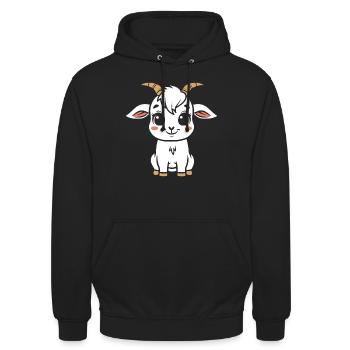 Bouc - Sweat-shirt à capuche unisexe - noir - Devant - Alina (178cm) & Michal (187cm)
