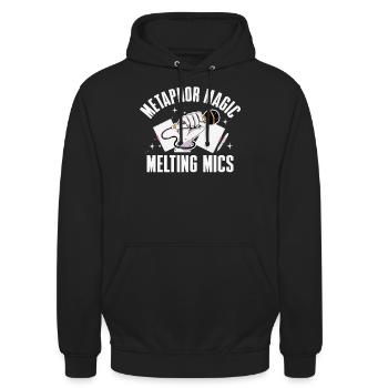 Poetry Slam Metapher Magie Slam Poetry - Unisex Hoodie - Schwarz - Vorne - Alina (178cm) & Michal (187cm)