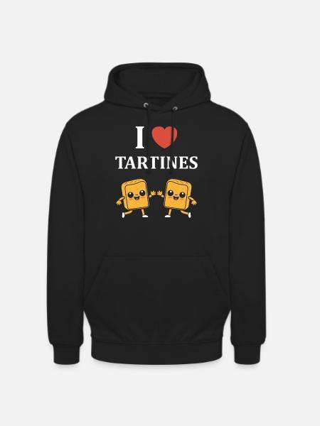 Tartine - Sweat-shirt à capuche unisexe - noir