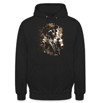 Coffee to go - Unisex Hoodie - Schwarz - Vorne - Alina (178cm) & Michal (187cm)