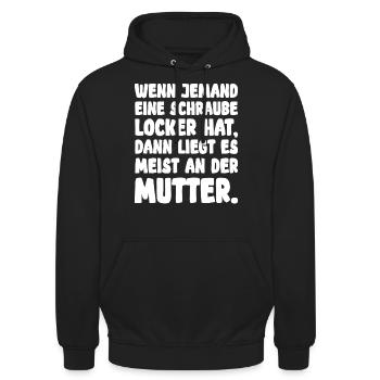 Lustiger Spruch Schraube locker - Unisex Hoodie - Schwarz - Vorne - Alina (178cm) & Michal (187cm)