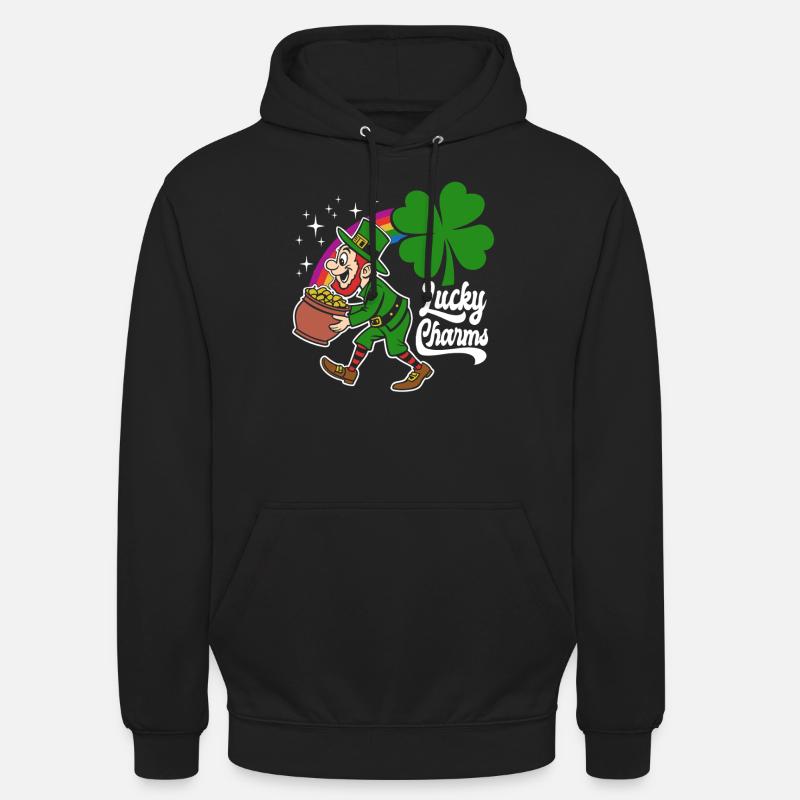 Porte-bonheur - Lutin - Saint-Patrick - Sweat-shirt à capuche unisexe - noir
