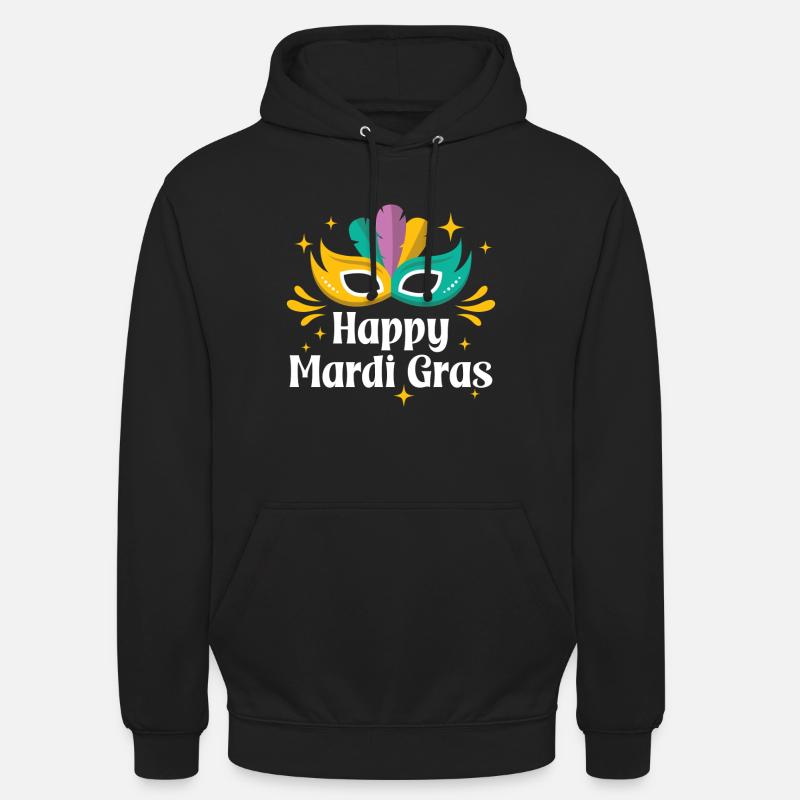 Joyeux Mardi Gras - Sweat-shirt à capuche unisexe - noir
