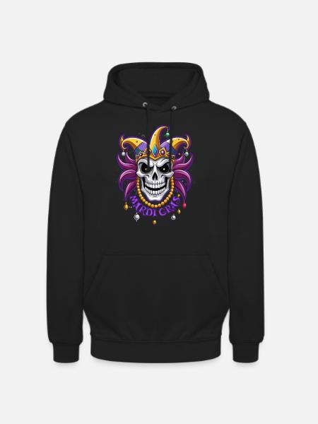 Mardi Gras - Carnival - Skull - Gift - Unisex Hoodie - black