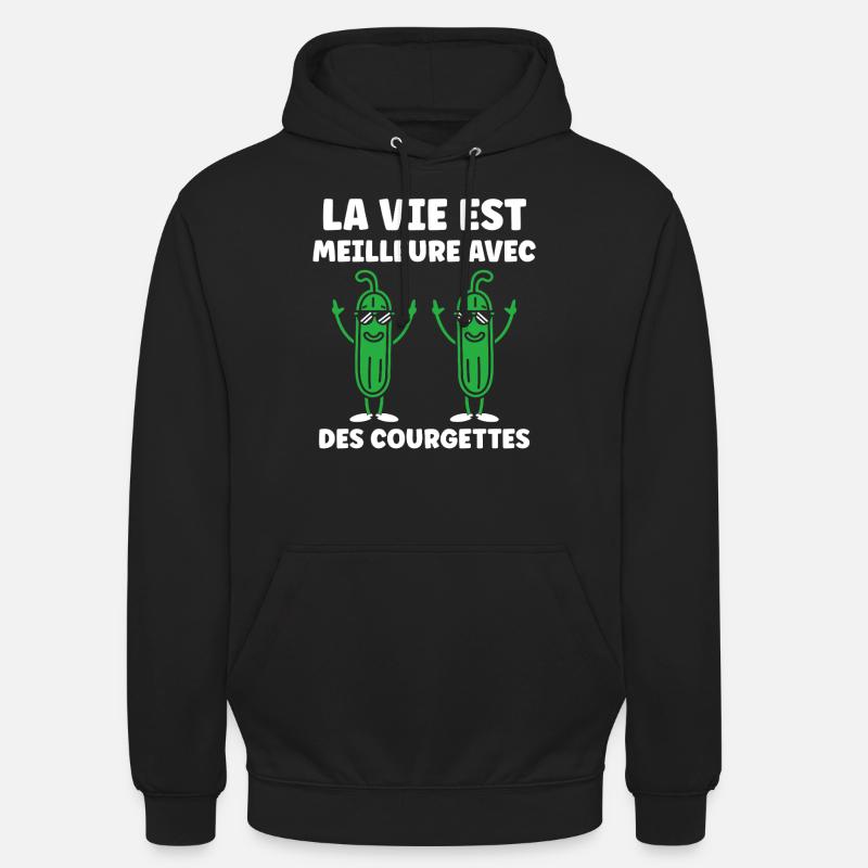 Humour Courgette - Sweat-shirt à capuche unisexe - noir