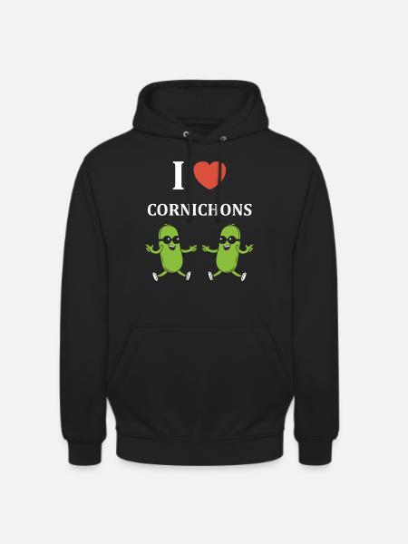 Humour Cornichon - Sweat-shirt à capuche unisexe - noir
