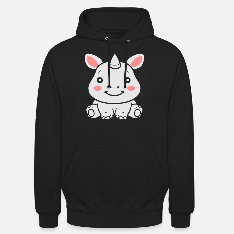 rinoceronte - Felpa con cappuccio unisex - nero