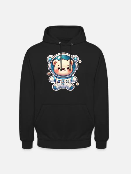 Teddybär Astronaut - Unisex Hoodie - Schwarz