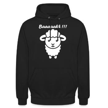 Mouton - Sweat-shirt à capuche unisexe - noir - Devant - Alina (178cm) & Michal (187cm)
