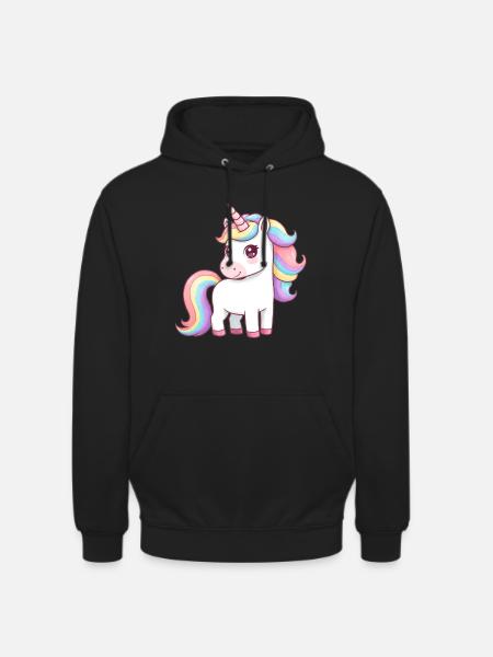 Tier Cartoon Einhorn - Unisex Hoodie - Schwarz