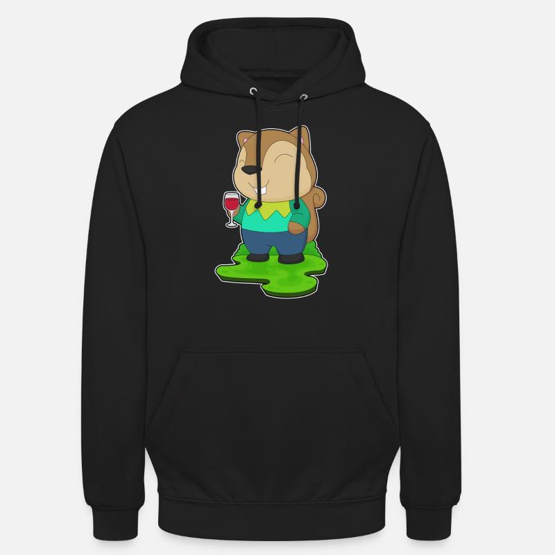 Eichhörnchen Rotwein - Unisex Hoodie - Schwarz