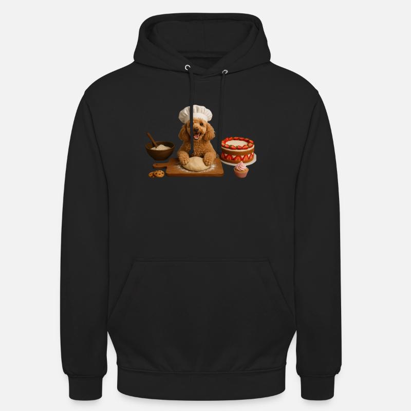 Caniche Gâteau Cuisson Biscuits - Sweat-shirt à capuche unisexe - noir