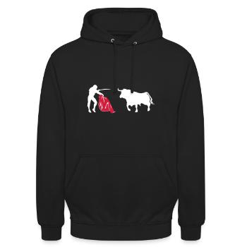 Evolution Stierkampf - Torero - Matador - Unisex Hoodie - Schwarz - Vorne - Alina (178cm) & Michal (187cm)