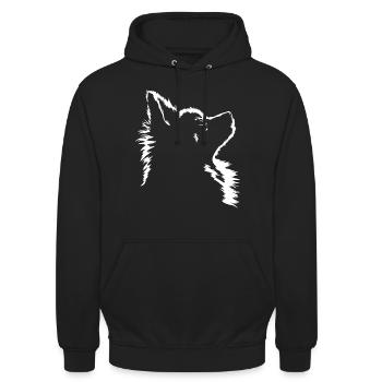 Pomeranian Hund Hunde Zwergspitz Wilsigns - Unisex Hoodie - Schwarz - Vorne - Alina (178cm) & Michal (187cm)