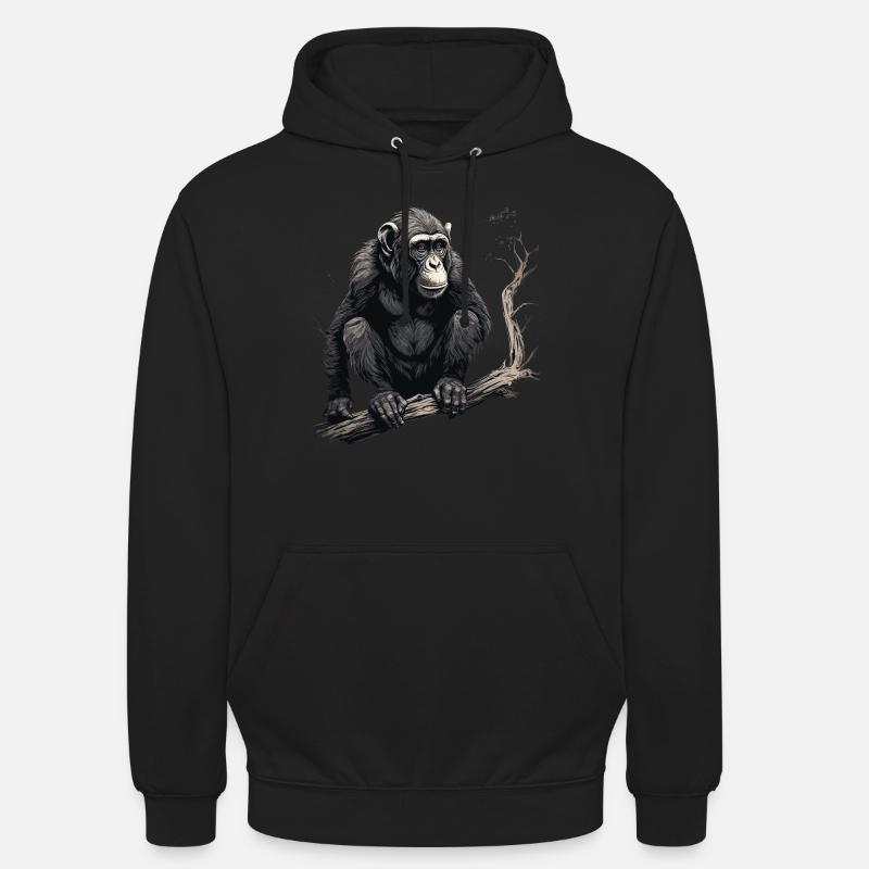 Singe chimpanzé - Sweat-shirt à capuche unisexe - noir