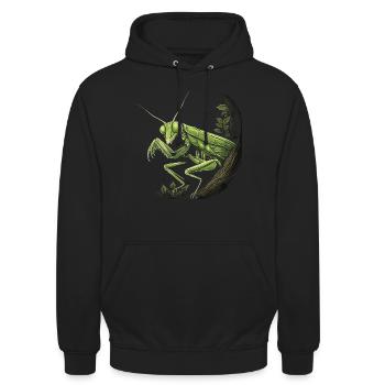 Insecte mante religieuse - Sweat-shirt à capuche unisexe - noir - Devant - Alina (178cm) & Michal (187cm)