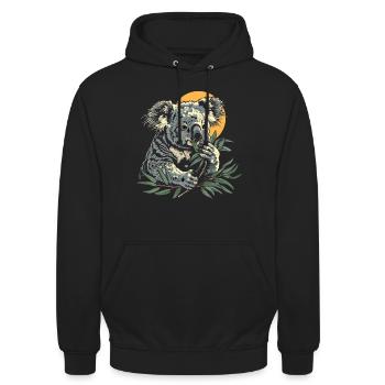 Koala Cute Koala Bear - Unisex Hoodie - black - Front - Alina (178cm) & Michal (187cm)
