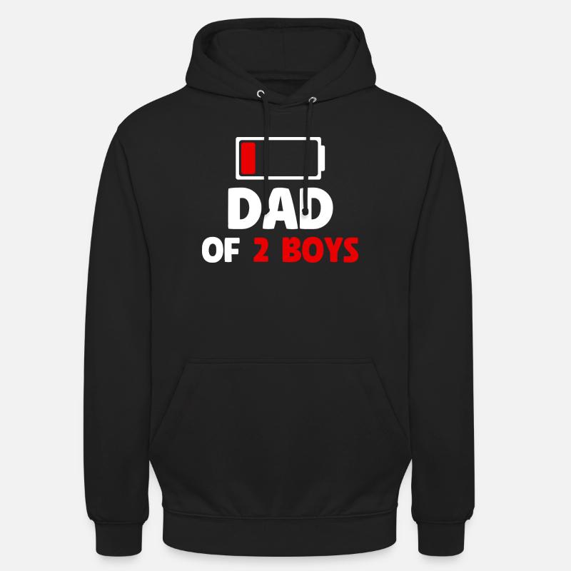 Papa de 2 garçons - Sweat-shirt à capuche unisexe - noir