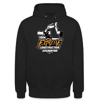 Pelles sur chenilles - pelles hydrauliques - pelles sur chenilles - Sweat-shirt à capuche unisexe - noir - Devant - Alina (178cm) & Michal (187cm)
