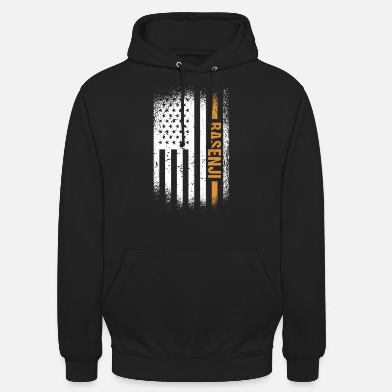 Chien Basenji Us drapeau - Sweat-shirt à capuche unisexe - noir