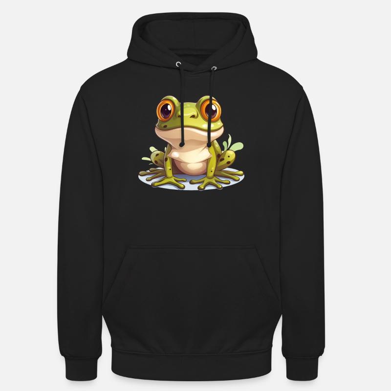 Grenouille Logo mignon - Sweat-shirt à capuche unisexe - noir