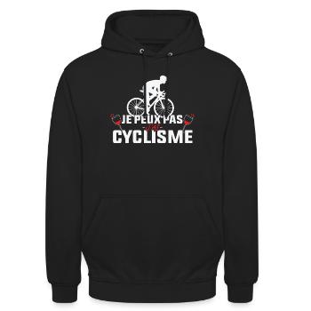 Ich kann nicht, ich habe Radfahren und Aperitif - Unisex Hoodie - Schwarz - Vorne - Alina (178cm) & Michal (187cm)