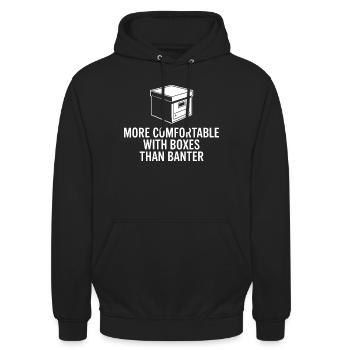 Des boîtes plutôt que du confort de la plaisanterie - Sweat-shirt à capuche unisexe - noir - Devant - Alina (178cm) & Michal (187cm)