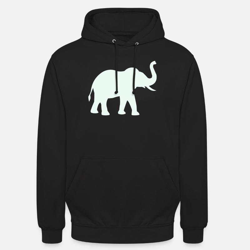 Elefanten Silhouette Mintpastell - Unisex Hoodie - Schwarz