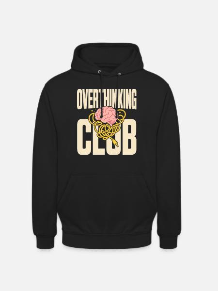 Overthinking Club mit Gedankenchaos - Unisex Hoodie - Schwarz