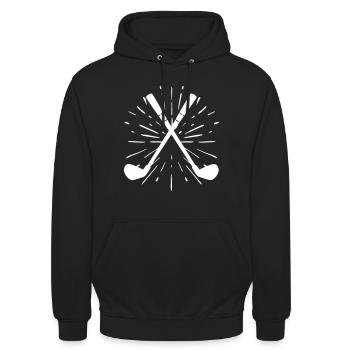Golf Star guter spieler - Unisex Hoodie - Schwarz - Vorne - Alina (178cm) & Michal (187cm)