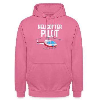 Helicopter fly flight pilot - Unisex Hoodie - pink - Front - Alina (178cm) & Michal (187cm)