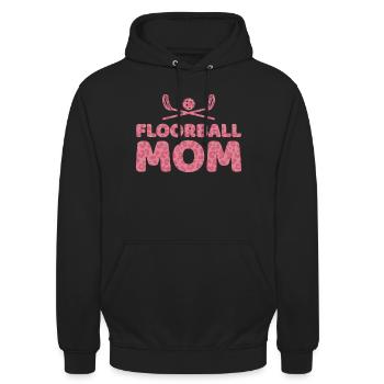 Floorballspielerin Floorball Mom Mama Mutter - Unisex Hoodie - Schwarz - Vorne - Alina (178cm) & Michal (187cm)