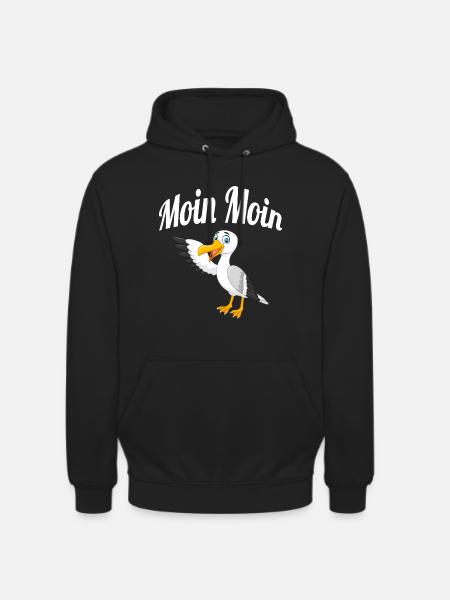 Moin Moin Möwe - Unisex Hoodie - Schwarz