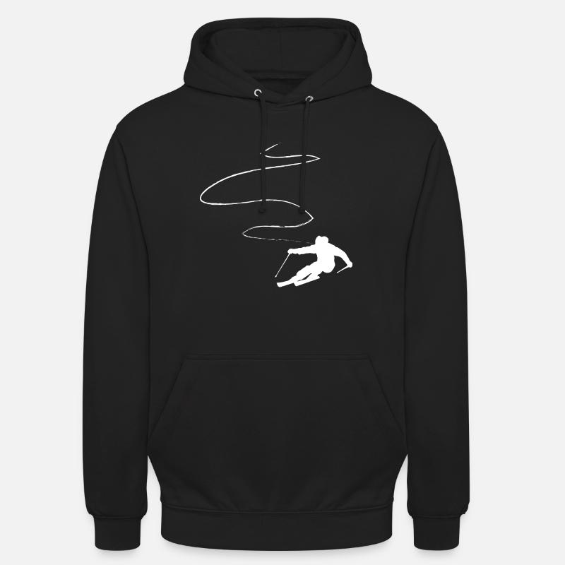 Ligne courbe - Ski - (10) - Sweat-shirt à capuche unisexe - noir
