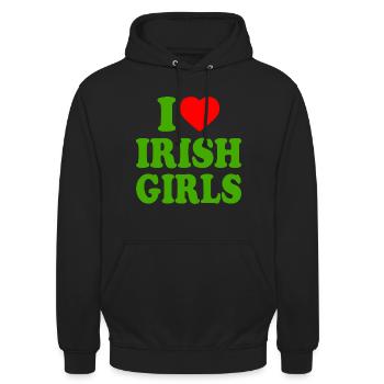I love irish girls - Unisex Hoodie - black - Front - Alina (178cm) & Michal (187cm)