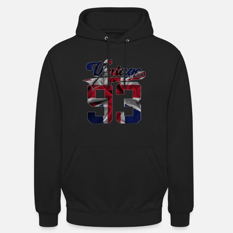 33E ANNIVERSAIRE MILLÉSIME BRITANNIQUE 1993 - Sweat-shirt à capuche unisexe - noir