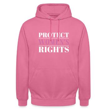 Schutz der Frauenrechte - Unisex Hoodie - Pink - Vorne - Alina (178cm) & Michal (187cm)