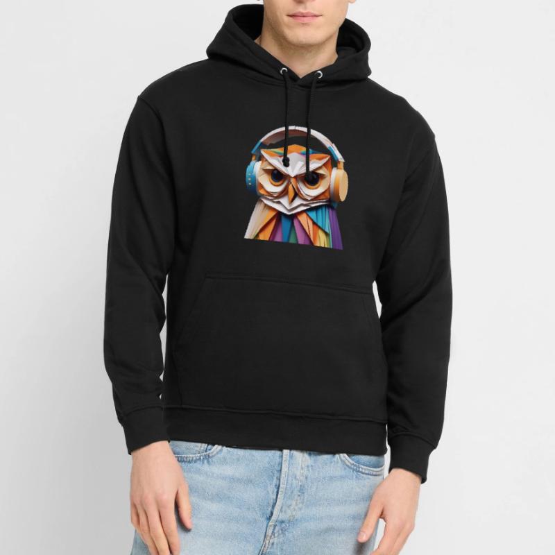 Coole Eule mit Kopfhörer Unisex Hoodie