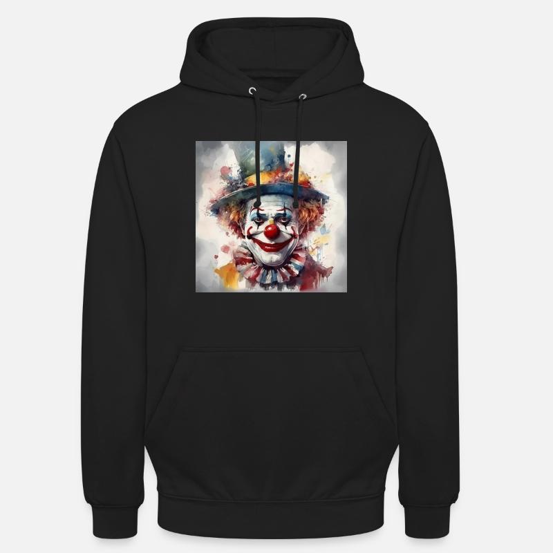 LE CLOWN JOYEUX - Sweat-shirt à capuche unisexe - noir