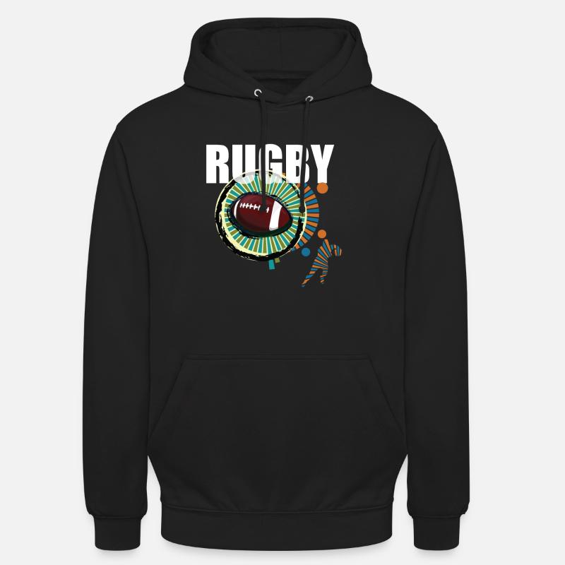 rugby - Sweat-shirt à capuche unisexe - noir