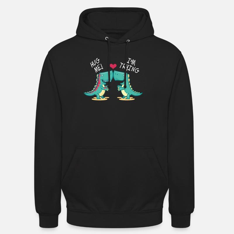 Dino Hug - Sweat-shirt à capuche unisexe - noir