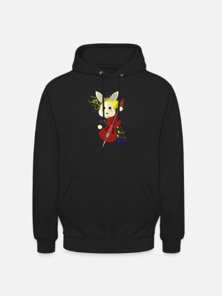 Violoncelle lapin - Sweat-shirt à capuche unisexe - noir