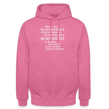 Ruhrgebiet Ruhrpott NRW - Unisex Hoodie - Pink - Vorne - Alina (178cm) & Michal (187cm)