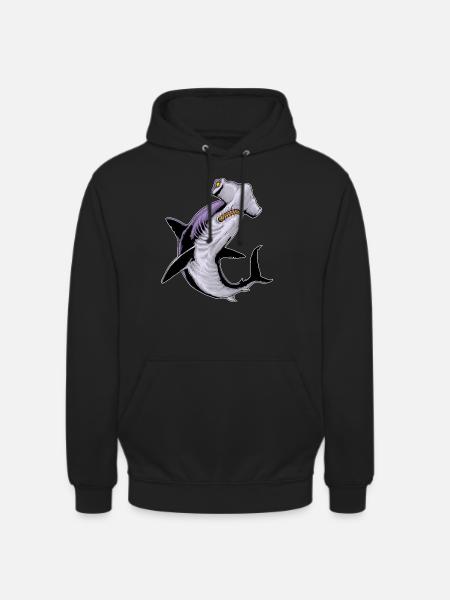 Shark predatory fish marine animal shark hammer shark motif - Unisex Hoodie - black