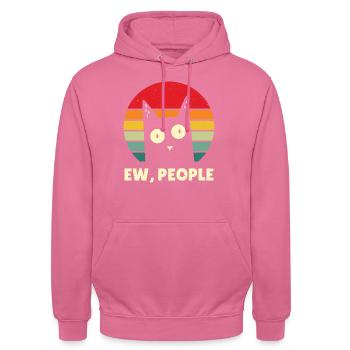 Cat Ew People Vintage Amoureux des Chats Anti Social - Sweat-shirt à capuche unisexe - rose - Devant - Alina (178cm) & Michal (187cm)