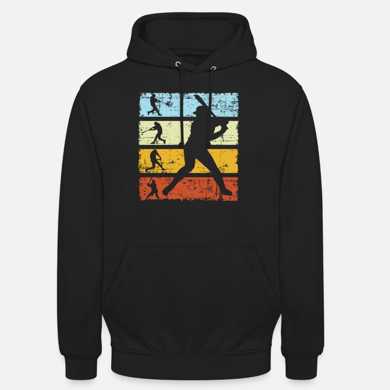 Retro baseball player - Unisex Hoodie - black