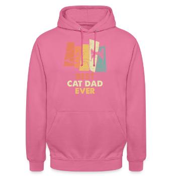 Vintage Best Cat Dad Ever Bump Fit - Unisex Hoodie - Pink - Vorne - Alina (178cm) & Michal (187cm)