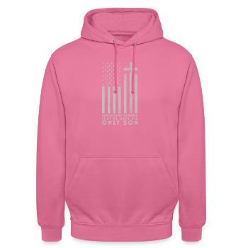 John 3:16 Christian Cross Bible Christian Flag - Unisex Hoodie - Pink - Vorne - Alina (178cm) & Michal (187cm)
