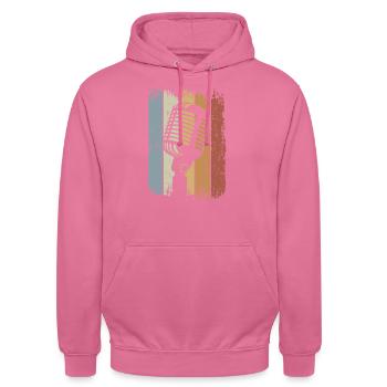 Singer Retro Microphone Singing - Unisex Hoodie - Pink - Vorne - Alina (178cm) & Michal (187cm)