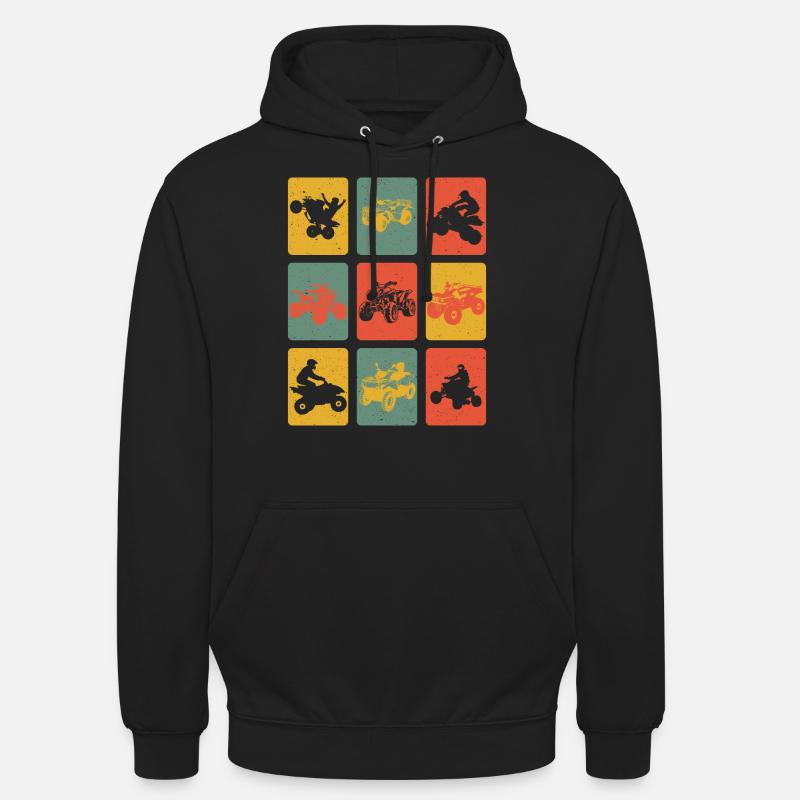 Quad Retro - Sweat-shirt à capuche unisexe - noir